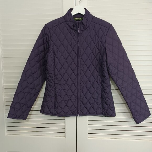 Eddie Bauer Quilted Jacket Purple Grape Color Front Zip Womens size Medium - Picture 2 of 10